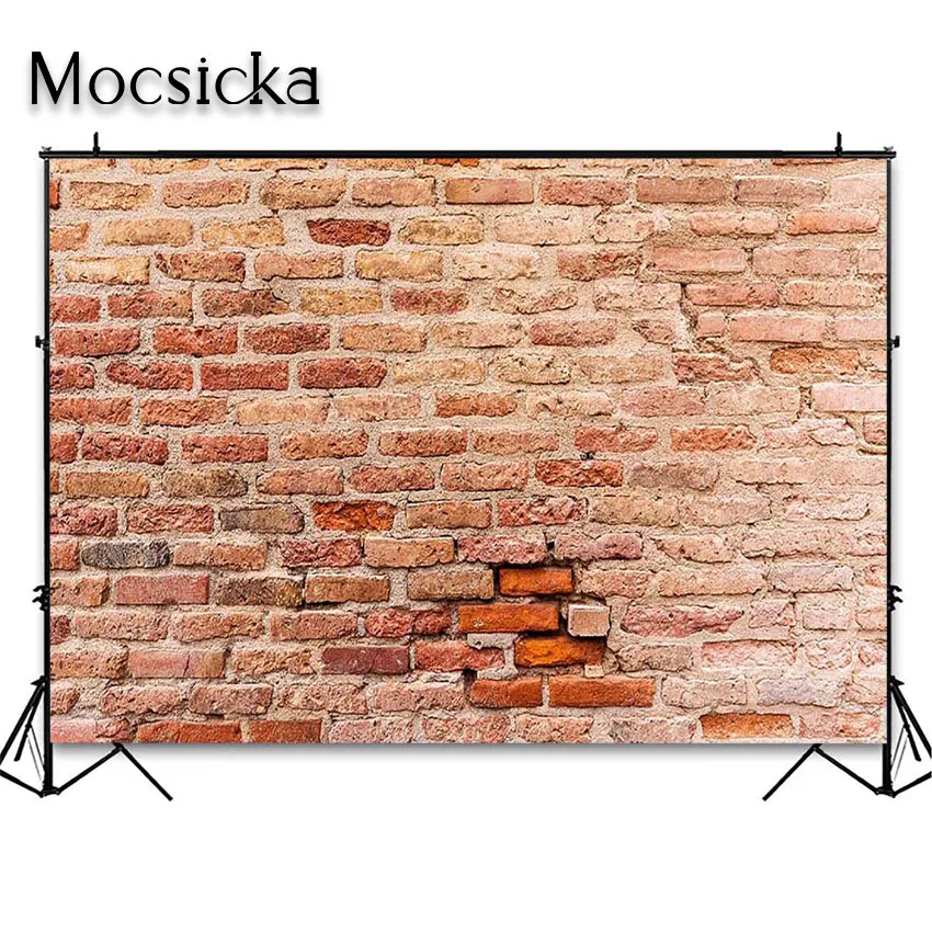 Mocsicka Brick Wall Photography Backdrop Rustic Vintage Retro Stone Wall Photographic Background for Photo Studio Photobooth