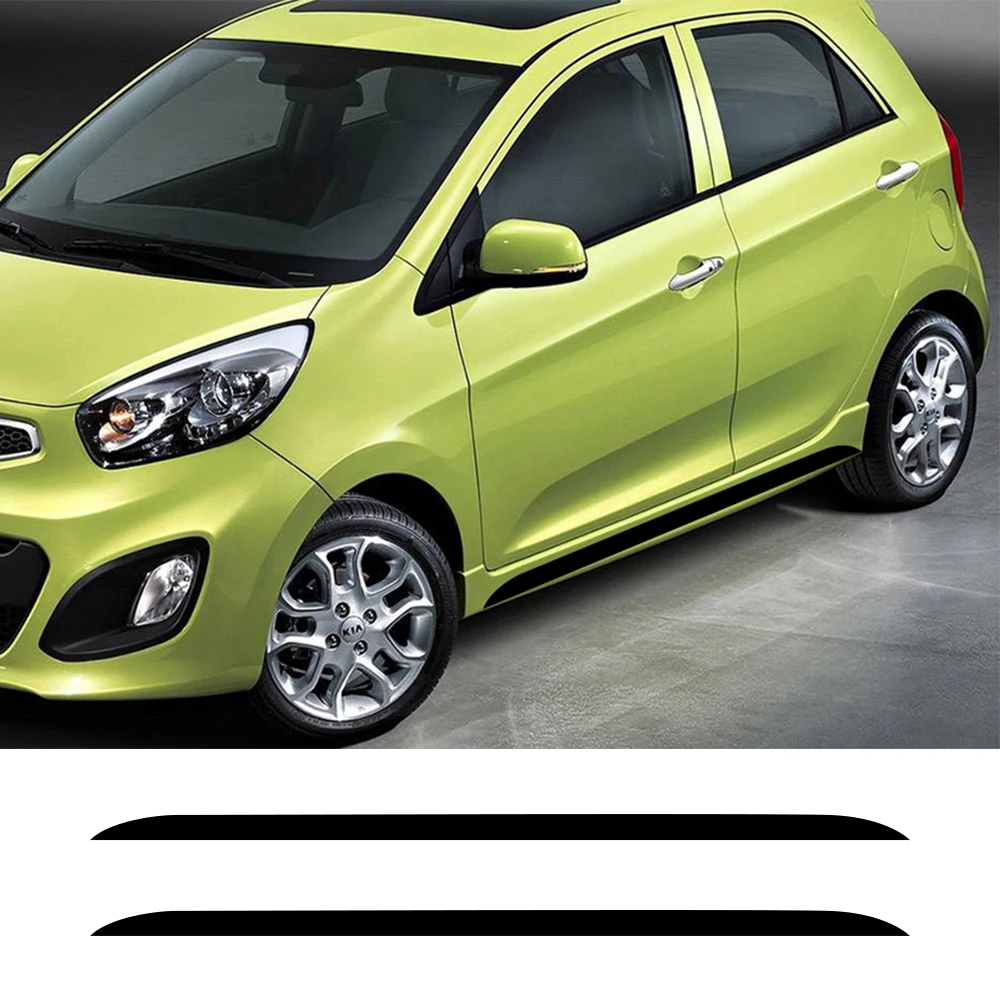 For Kia Picanto 2022 2023 2PCS Car Door Side Long Stripes Stickers Vinyl Film Decals DIY Decoration Tuning Auto Accessories