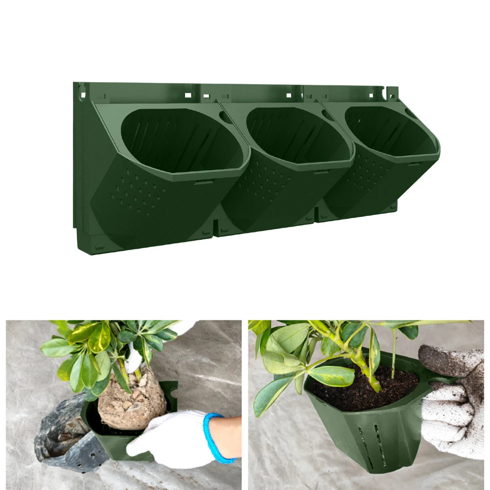 Vertical Garden Flower Pot Self Watering Plant Pot  Plastic Wall Hanging Planter Holder Ring Wall Vase Garden Accessories