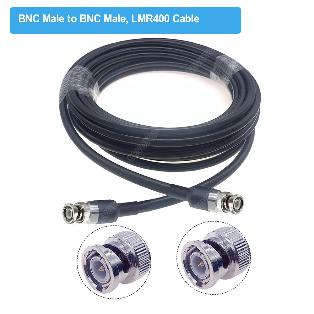 BNC LMR400 Cable BNC Male to BNC Male LMR 400 Cord 50 ohm 50-7 RF Coaxial Extension Jumper Pigtail Adapter BEVOTOP