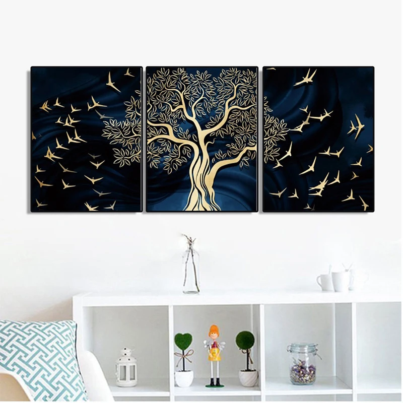 

Diy Square round diamond embroidery mosaic cross stitch Calligraphy Retro Tree Triptych home decoration paint by numbersZP-3642