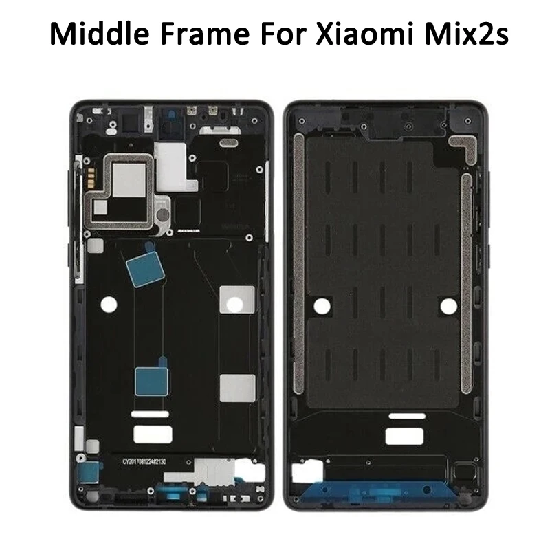 Front Bezel Faceplate Middle Frame + Power Volume Buttons For Xiaomi Mi Mix 2S Mix2S MIX 2 No LCD