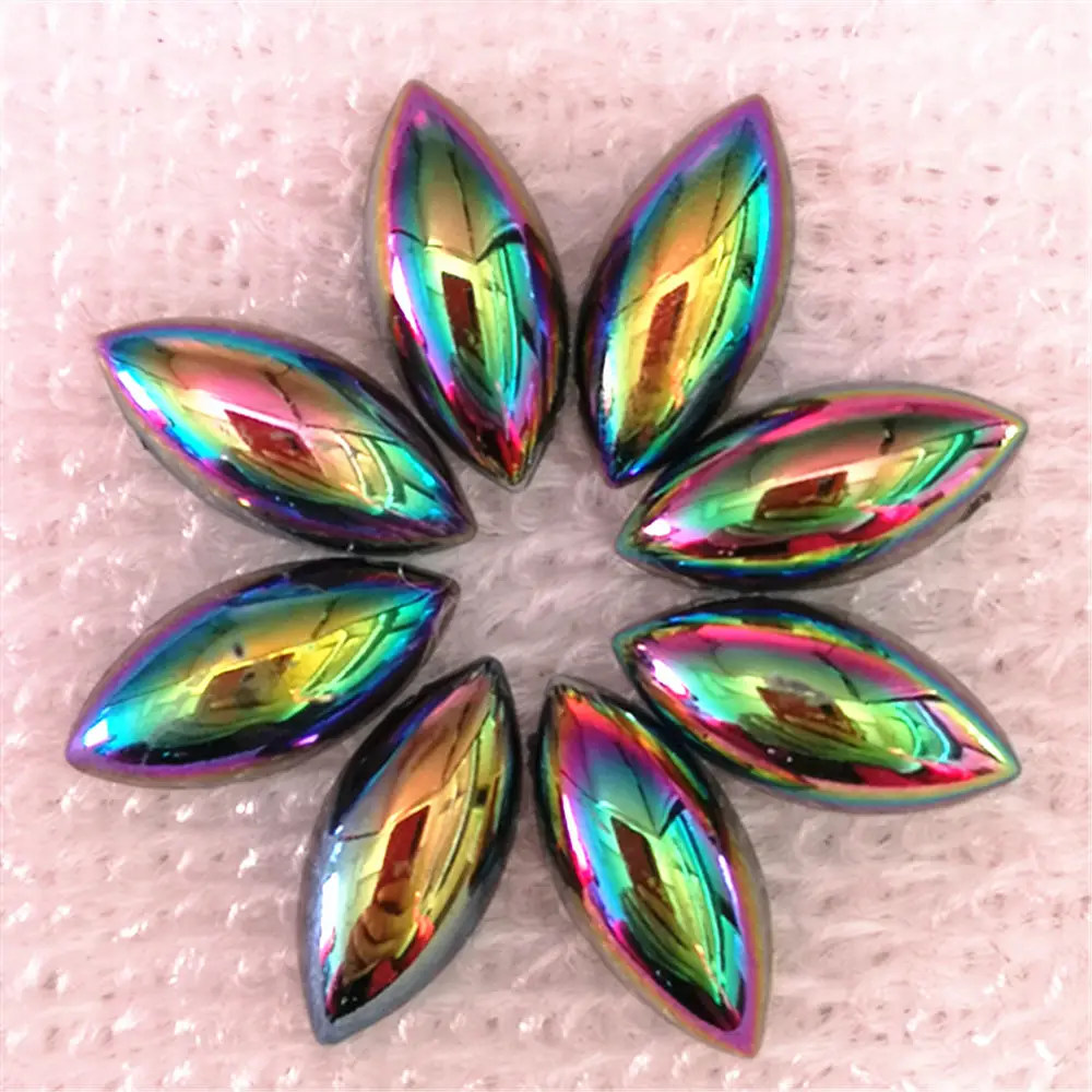 50pcs 7 * 15mmAB Flatback Rhinestone and Crystal Acrylic Stone Rhinestone DIY Clothes Crafts