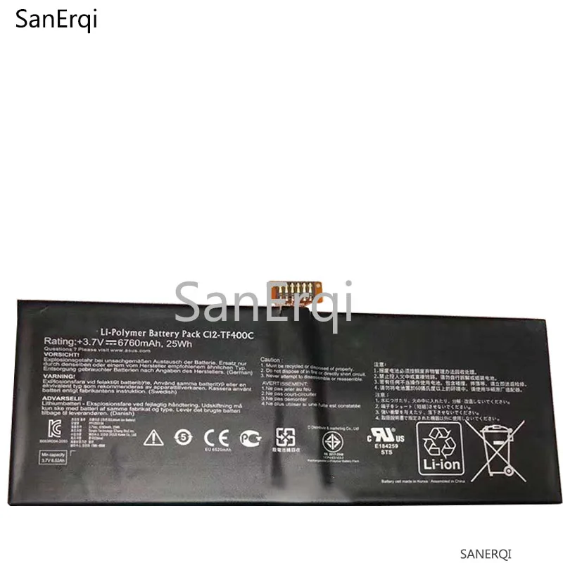 

25WH 6760mAh News laptop battery for ASUS VivoTab Smart ME400C C12-TF400C Battery SanErqi