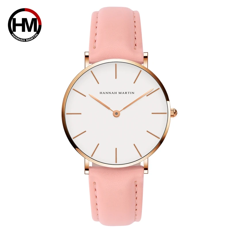 Women Fashion Watch Causal Leather Strap Japan Quartz Movement Top Luxury Brand Unisex Wristwatches Waterproof relogio feminino