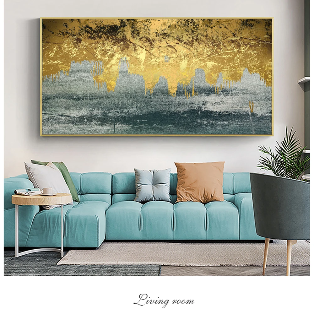 

Golden Graffiti Abstract Canvas Painting On The Wall Modern Canvas Wall Art Posters And Prints Pictures For Living Room Cuadros