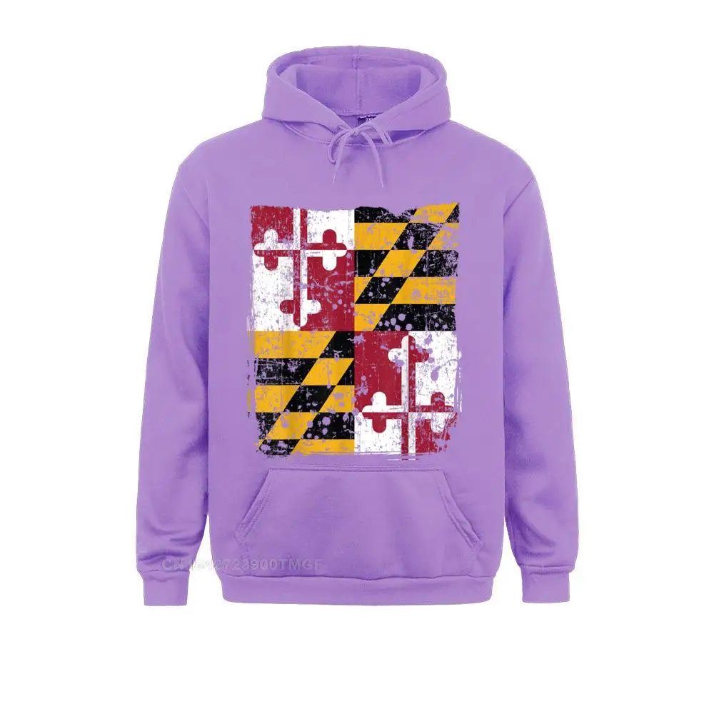 Fashionable Maryland State Flag Faded Flag of Maryland Oversized Hoodie Streetwear for Men Brand New Summer Streetwear