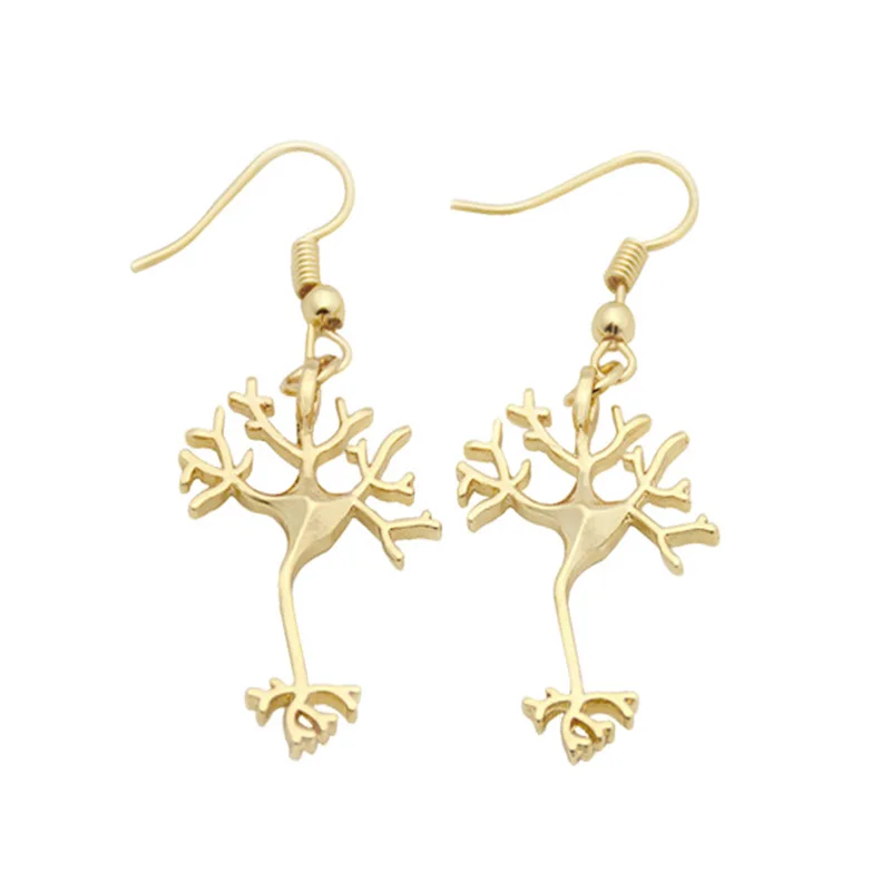 Boho Silver Color Neuron Brain Nerve Cell Drop Earrings Brinco Hippie Long Life Tree Earrings For Women From Indian Jewelry