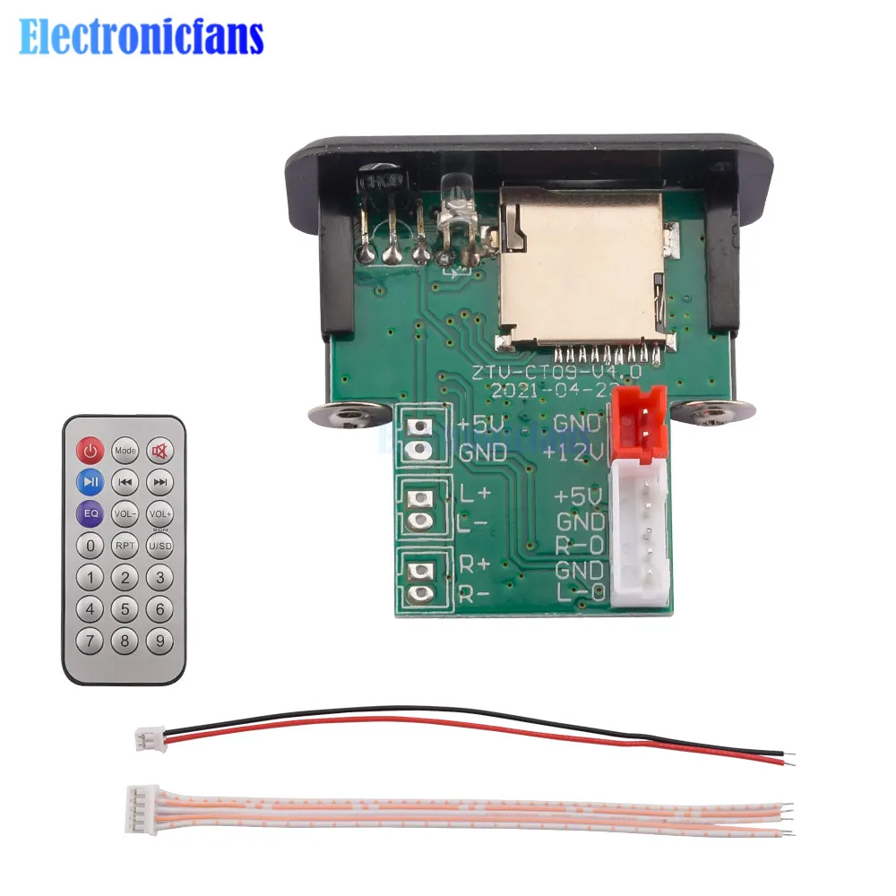 Car 5V/12V Mini MP3 Decoder Board USB TF U-Disk Reader MP3 Player Amplifier With IR Remote Controller For Arduino