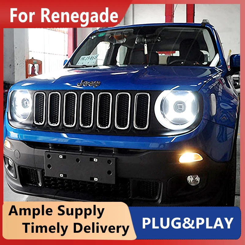 

Cars Headlight For Jeep Renegade 2015-2021 Headlights LED DRL Running lights Bi-Xenon Beam Fog lights angel eyes Auto