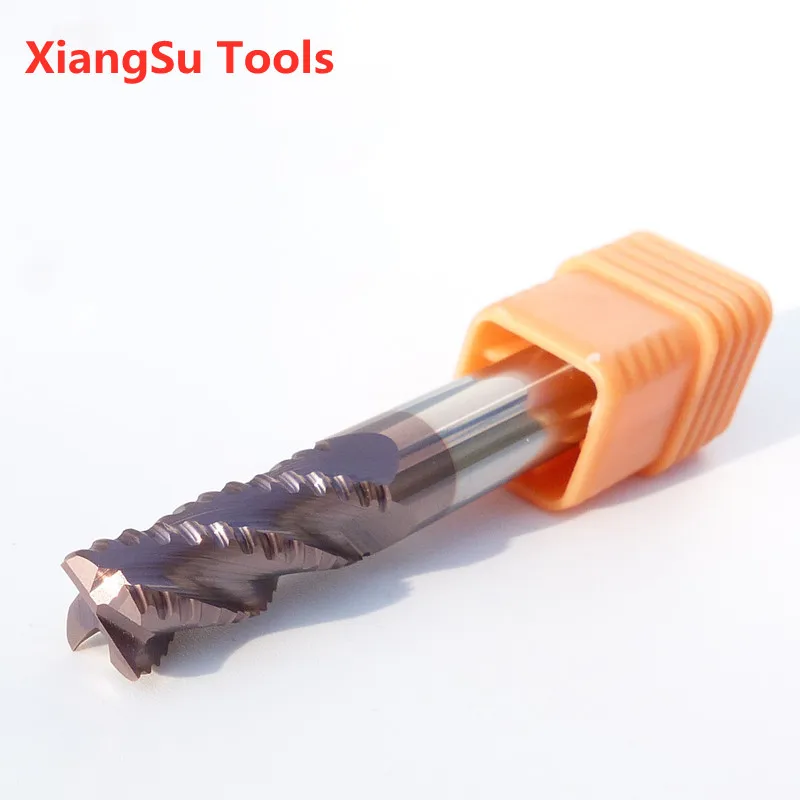 D10-D12mm 4 المزامير Hrc55 التخشين Endmill التصنيع باستخدام الحاسب الآلي مقطع تخديد سبائك التنغستن كربيد قطع آلة طحن أدوات للفولاذ