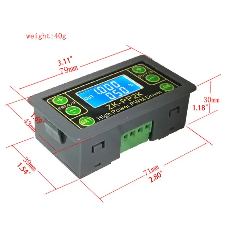 ZK-PP2K PWM DC Motor Speed Controller Frequency Duty Cycle Regulator Adjustable Switch LED Dimmer Digital Pulse Driver 2 Modes