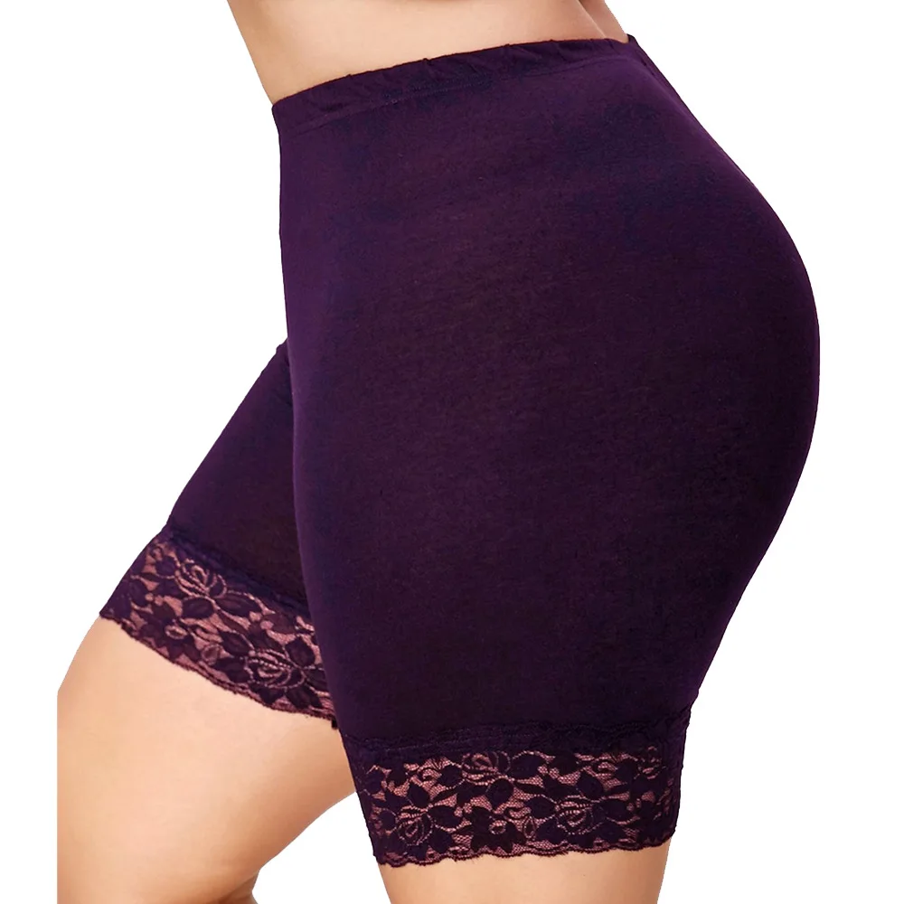 Women\'s underwear, M-5XL 5 colors 5 yards large size high waist lace stitching bag hip leggings women shorts