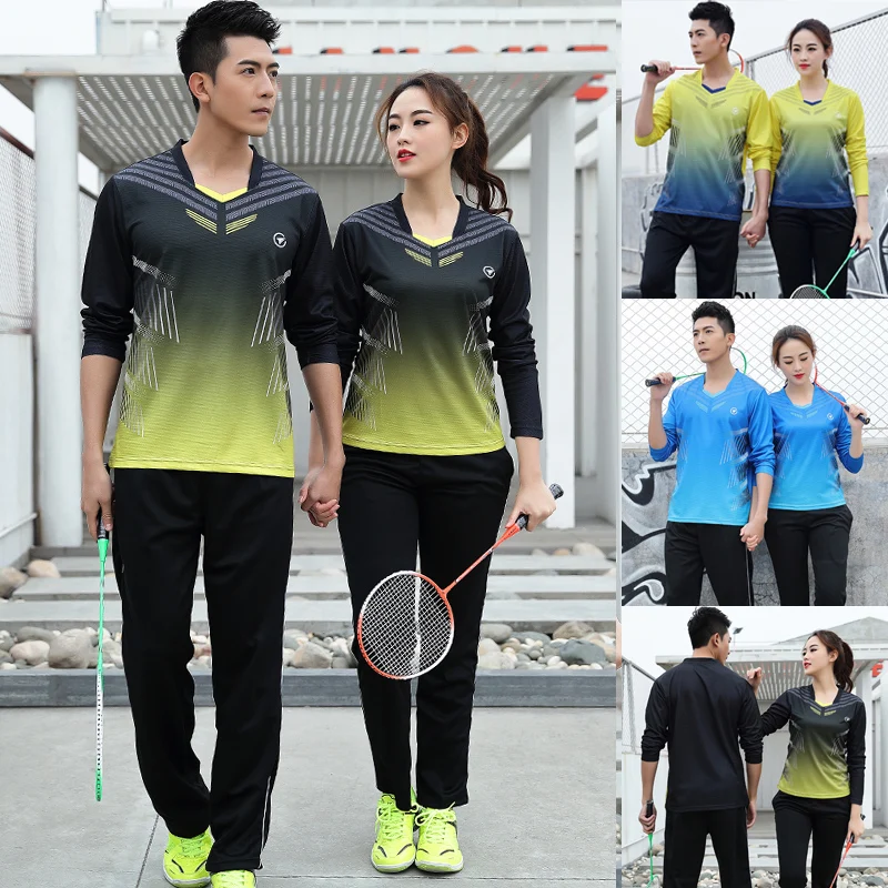 Long sleeve Badminton shirt Sportswear Tennis shirt Women/Men sports Table tennis clothes breathable exercise running shirts