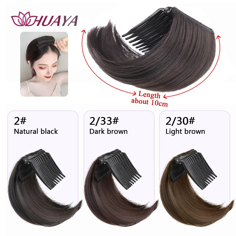 Synthetic Invisible Fluffy Hair Pad Bangs Cushion Invisible Bangs Pad High Straight Hair Up Comb False Hair Accessories Natural