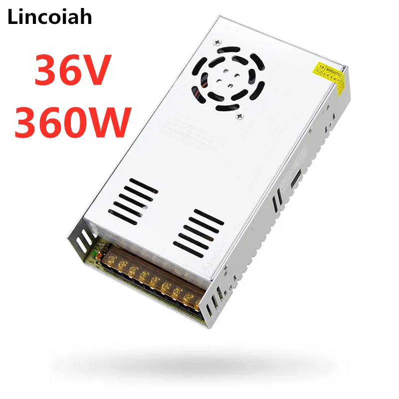 

Switching Power Supply DC 36V 10A 360W Transformer Converter AC 100-240V Source SMPS for Stepper Motor Driver TB6600/DM542/DM556