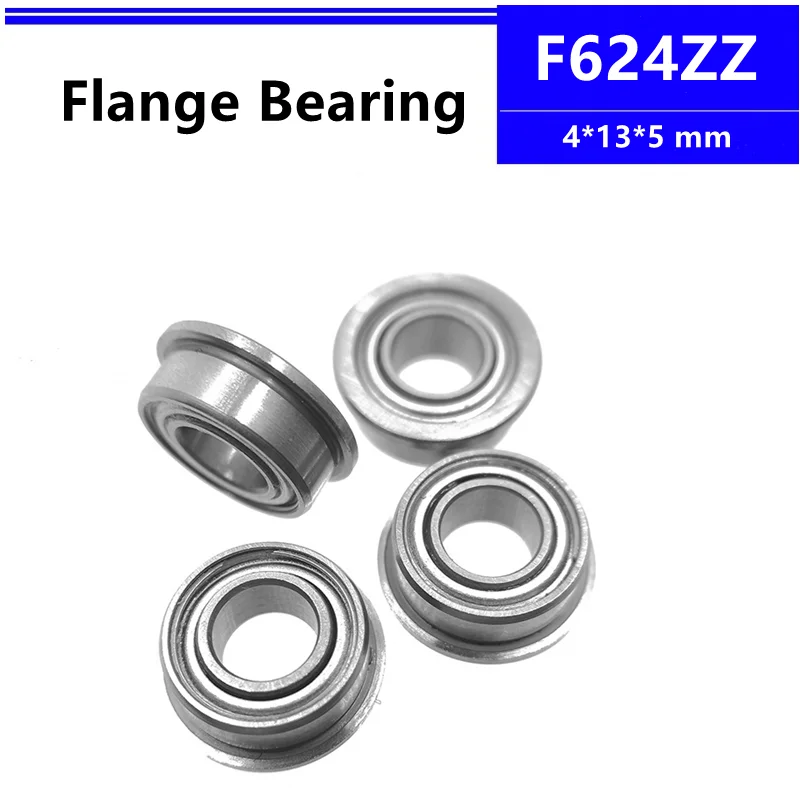 50pcs/100pcs F624ZZ 4*13*5mm flange deep groove ball bearing 4x13x5mm F624Z Flanged bearing 3d printer