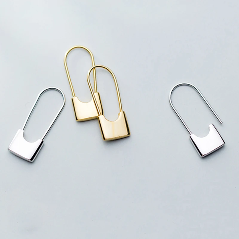 U-shaped Stud Earrings Creative Paper Clip Earrings Jewelry Safety Pin Minimalist 925 Sterling Silver Jewelry