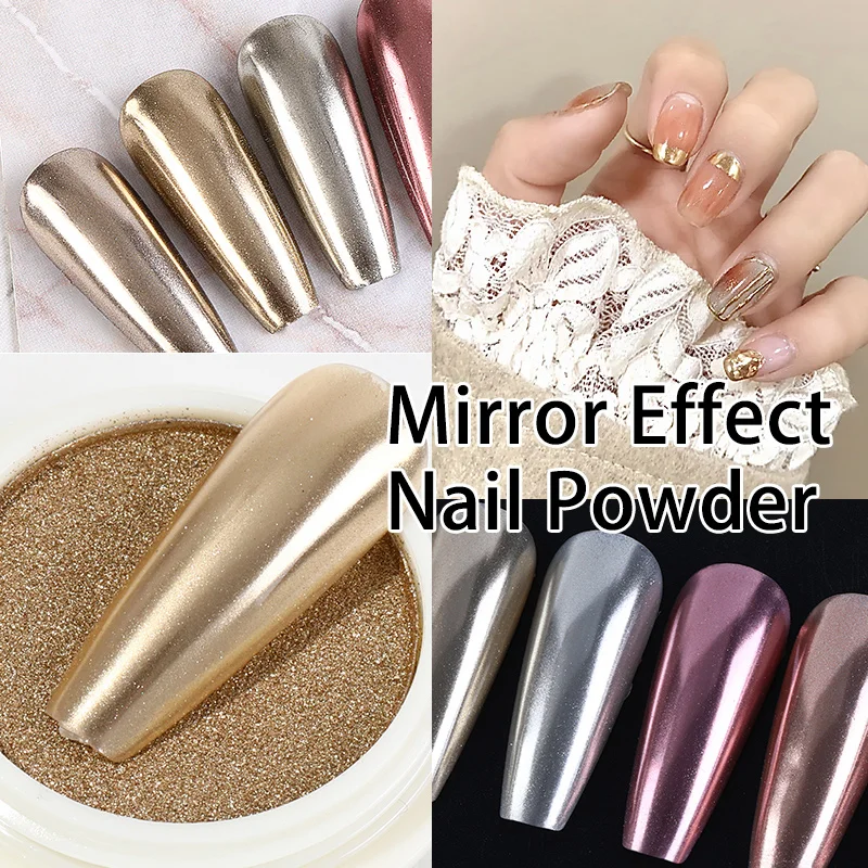 Non-Fly Powder Mirror Nail Glitter Powder Dust for Metal Effect Chrome Nail Art Powder Pigment DIY Manicure Nail Art Decorations