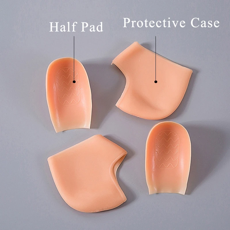 Combination of Invisible Inner Heightening Heel Rear Pad Insole Semi-pad Transparent Bionic Silicone Insoles Unisex 2-11