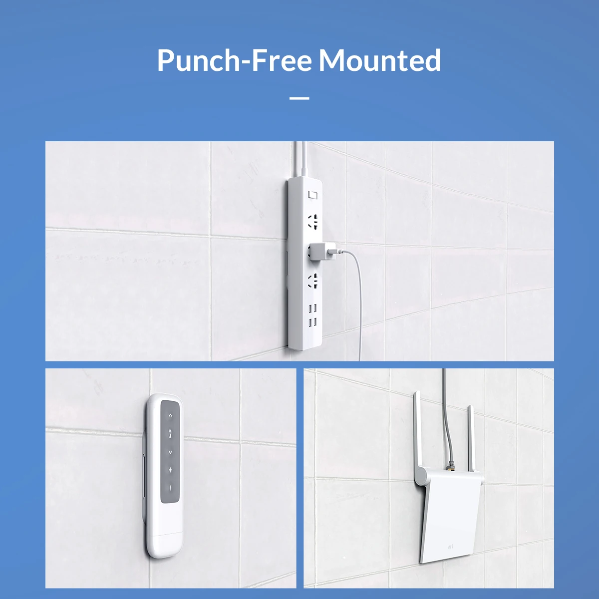 ORICO Wall-Mounted Punch Free Power Strip Hang Sticker Holder Wall Hanging Self-Adhesive Holders For Sockets Plug