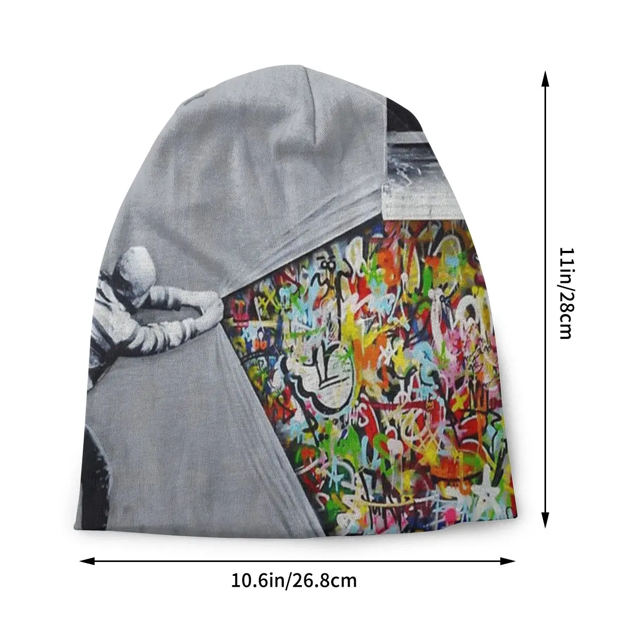 Banksy Uncovering Graffiti Bonnet Hats Knitting Hats Casual Autumn Winter Skullies Beanies Hat Men's Women's Adult Warm Caps