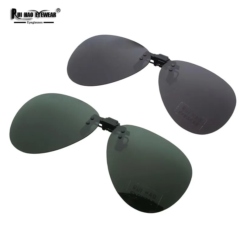 2 Color Polarized Clip on Sunglasses Flip Up Sun Glasses Retro Design Rui Hao Eyewear Brand Sunglasses Clip