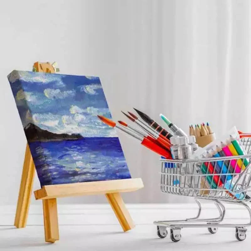 Mini น้ำมันจิตรกรรมชุดภาพวาดกรอบ DIY Art Craft Paint วาดอุปกรณ์8X8ซม.7X12ซม.ชั้นวาง