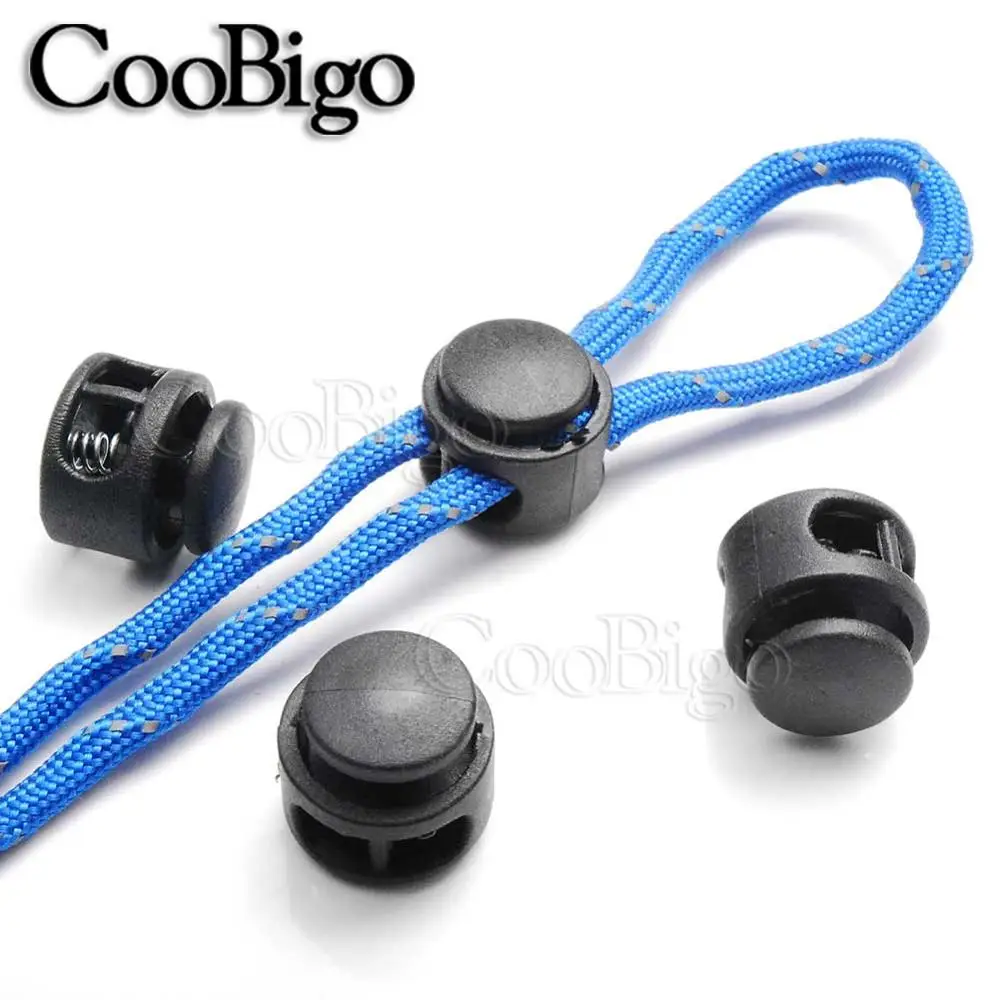 10pcs Plastic Cord Lock Clamp Toggle Clip Stopper Buckles for Paracord Rope Lanyard Drawstring Bag Shoelace Part 2 Holes 16mm