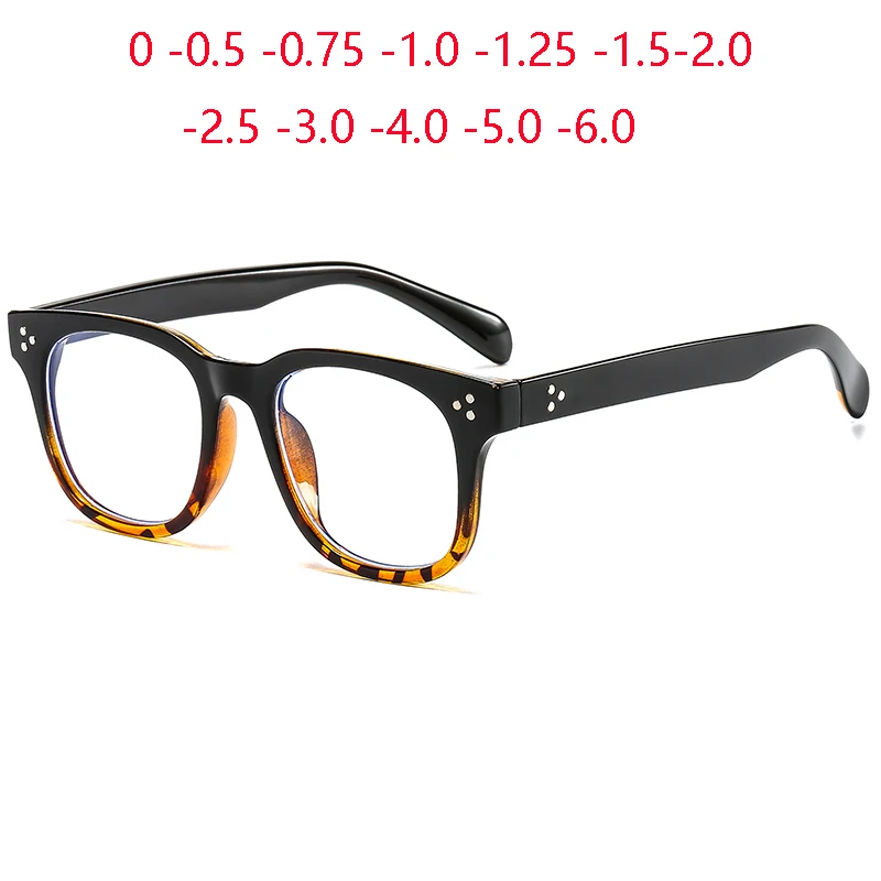 

Rivet Frame Blue Light Blocking Oval Myopia Spectacles Women Men Literary Student Prescription Spectacles 0 -0.5 -0.75 To -6.0