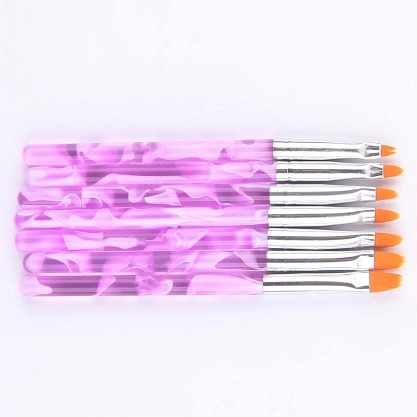 7ชิ้น/เซ็ตแปรงเล็บ UV เจลแปรงเล็บอะคริลิคเล็บจิตรกรรมปากกาแปรงเล็บแปรงเล็บมืออาชีพเครื่องมือ
