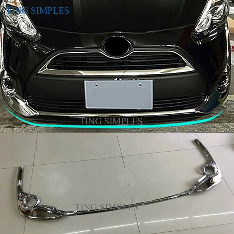 

Car Auto Cover Molding For Toyota SIENTA XP170 accessories 2015~2019 ABS Chrome Rear / Front Fog Lamp Light Bumper Trim Strip