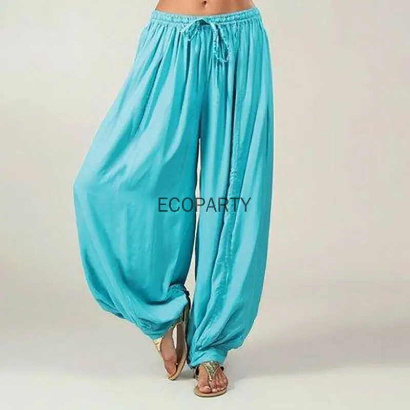 Hot Casual ผู้หญิงกางเกง Harem กางเกงกีฬา Baggy Hippie ออกกำลังกายหลวมกางเกง Sweatpants Solid กีฬาหลวมกางเกงเต้นรำ S -3XL นุ่ม