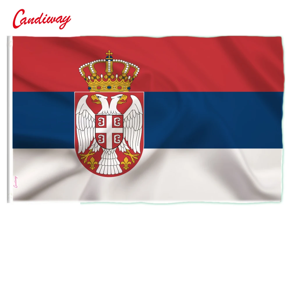 Wave Serbia Polyester standard Flag Pride Peace 90 *60cm Flags Republic of Serbia flag SRB Serbian bannar procession meet