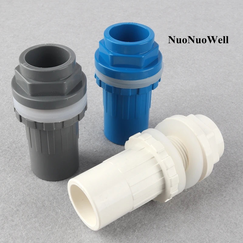 1pc 50mm HI-Quality Inlet Outlet Joints Aquarium Fish Tank PVC Pipe Connectors Aquatic Pet Socket Water Tank Drainage Joint