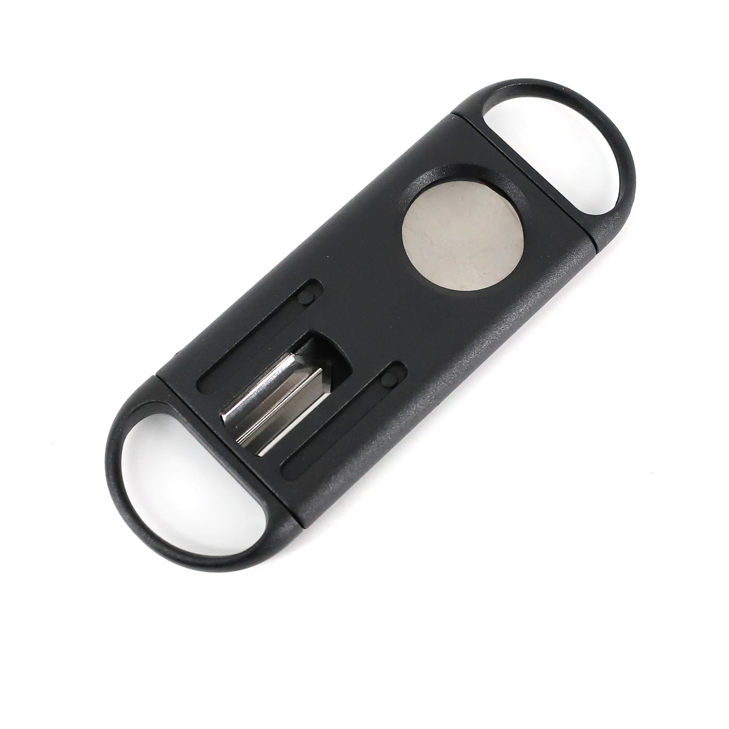 New Simple Style Plastic Cigar Scissors Portable Two-In-One Cigar Cutter Accessories Metal Smoking Tool