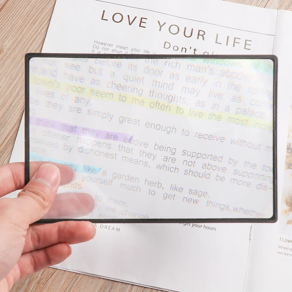 1 PC 3X Magnifier Magnifying Lens Book Page Magnification Convinient A5 Flat Magnifier Sheet Ultra-thin PVC Reading Glass Lens