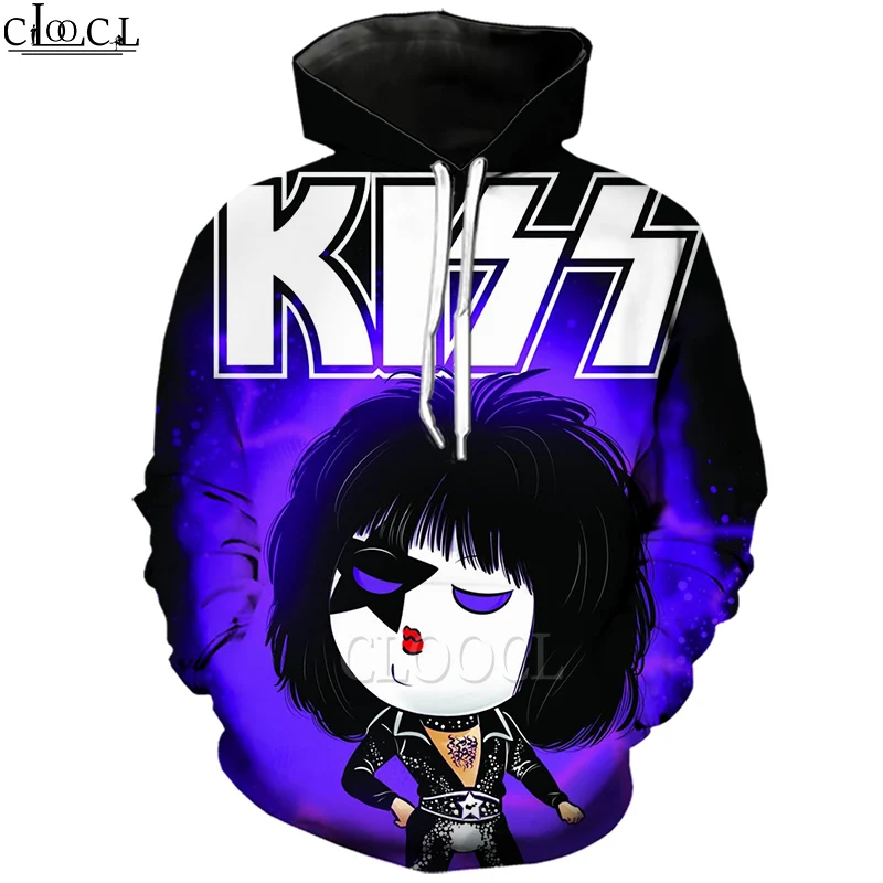 HX Newest Men Women Rock Band KISS 3D Print Hoodie Unisex Casual Harajuku Style Hot Sale Hoody Tops