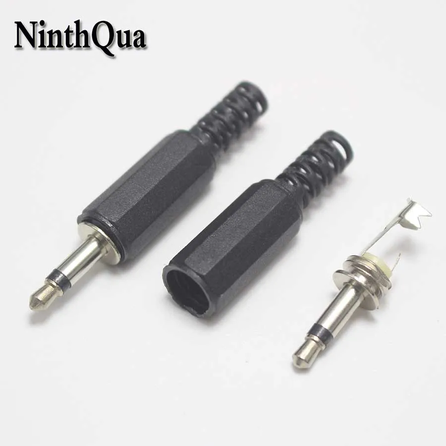 NinthQua New 3.5mm 2P Two-core mono Audio Connectors Electric Male Jack Plug Wire Terminals Adapter