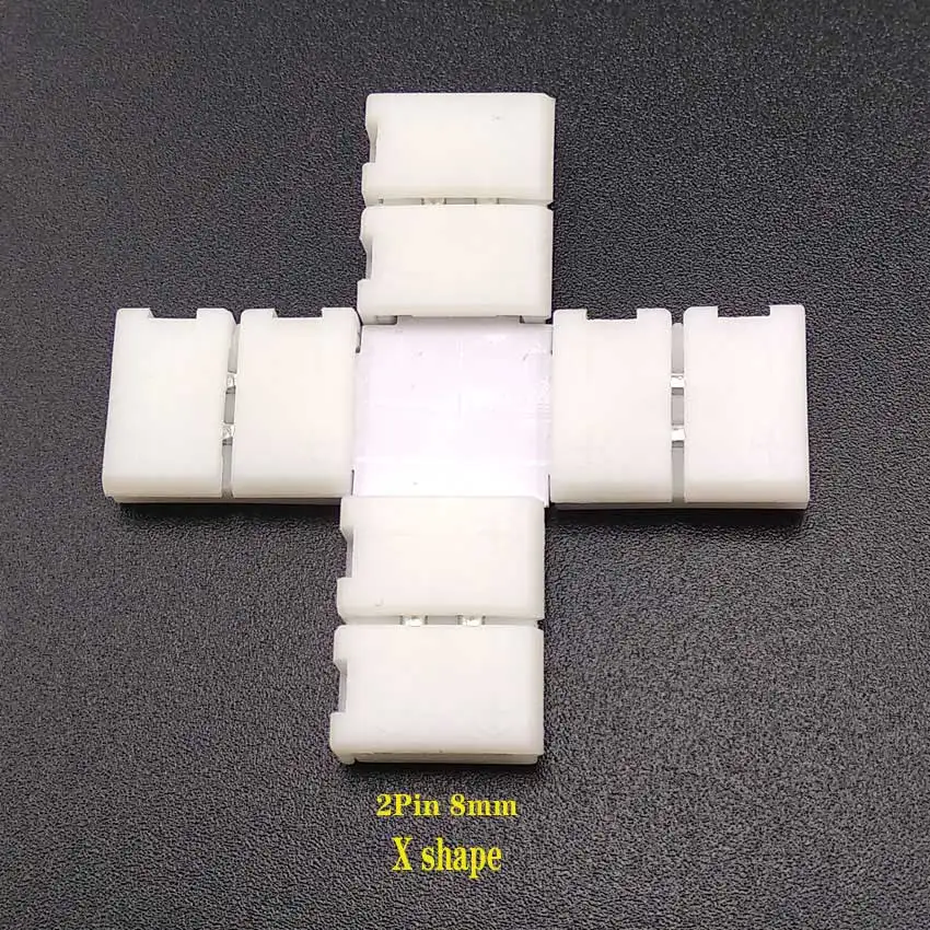 Hot Seller LED Strip Connector 2Pin 4Pin 5Pin 10mm L Shape / T Shape / X Shape Free Welding Connector 5Pcs/Lot.