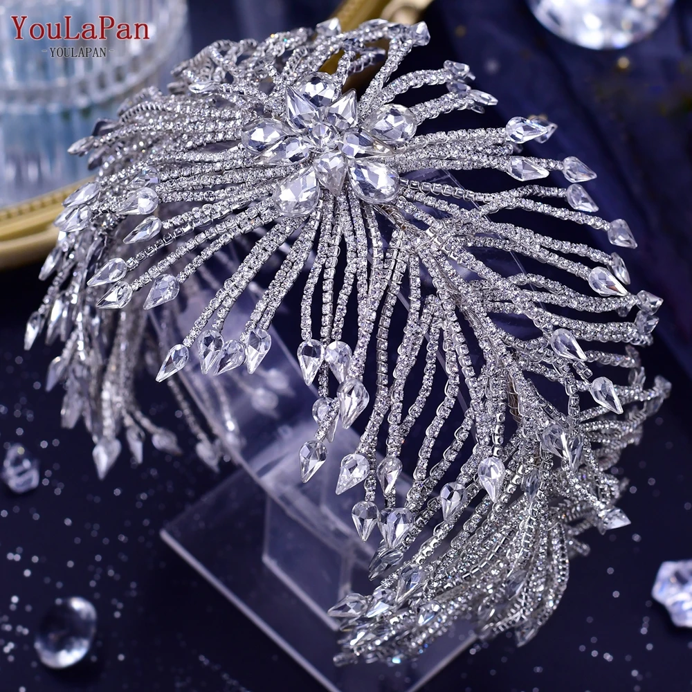 

TOPQUEEN HP429-S Bridal Hair Accessories Rhinestone Bridal Headband Wedding Tiara and Crown Bride Headdresses Princess Crown