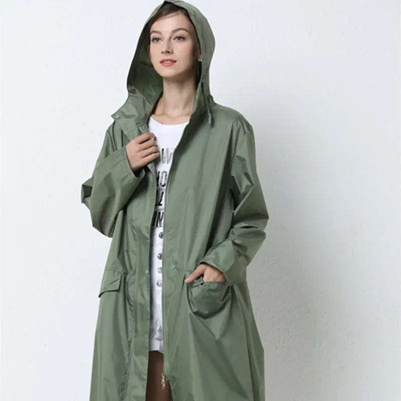 Long Raincoat Women Windproof Hooded Light Hiking Ponchos Jacket Cloak Tourist Outdoor    Men Rain Coat