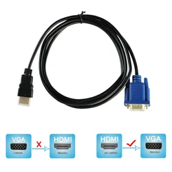 1080P HD MI VGA HD-15 Male 15Pin Adapter Cable Converter 5FT 1.8M HD Splitter Switch For PC HDTV Monitor