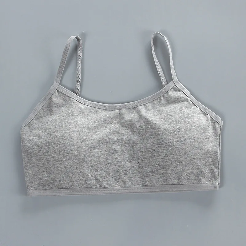 Soutien-gorge en coton pour filles, petit gilet à ceinture fine, sans anneau en acier, sous-vêtements pour enfants, élèves du primaire