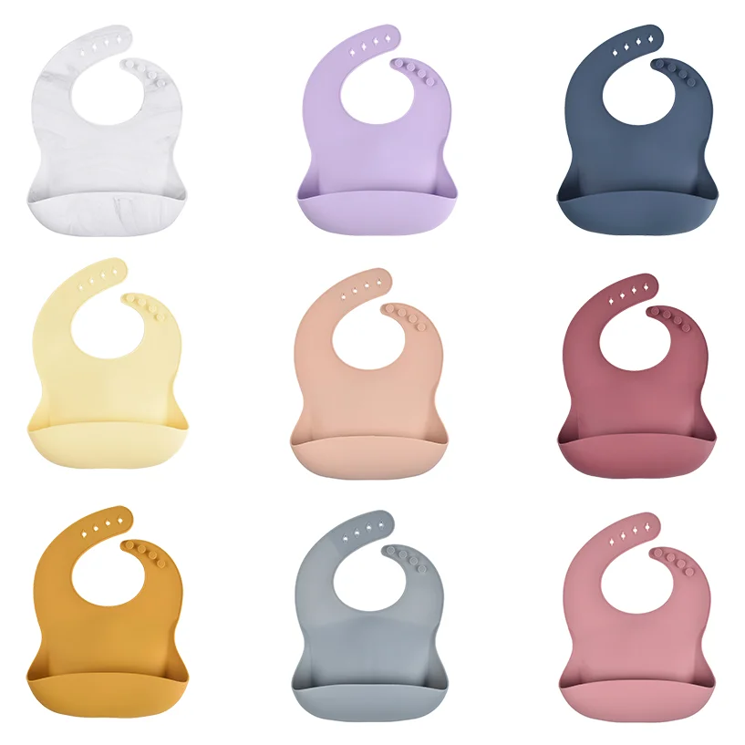 1pcs Baby Stuff Waterproof Silicone Bib Cartoon Toddler Breakfast Feedings Baby Bibs Adjustable Different styles of Bibs