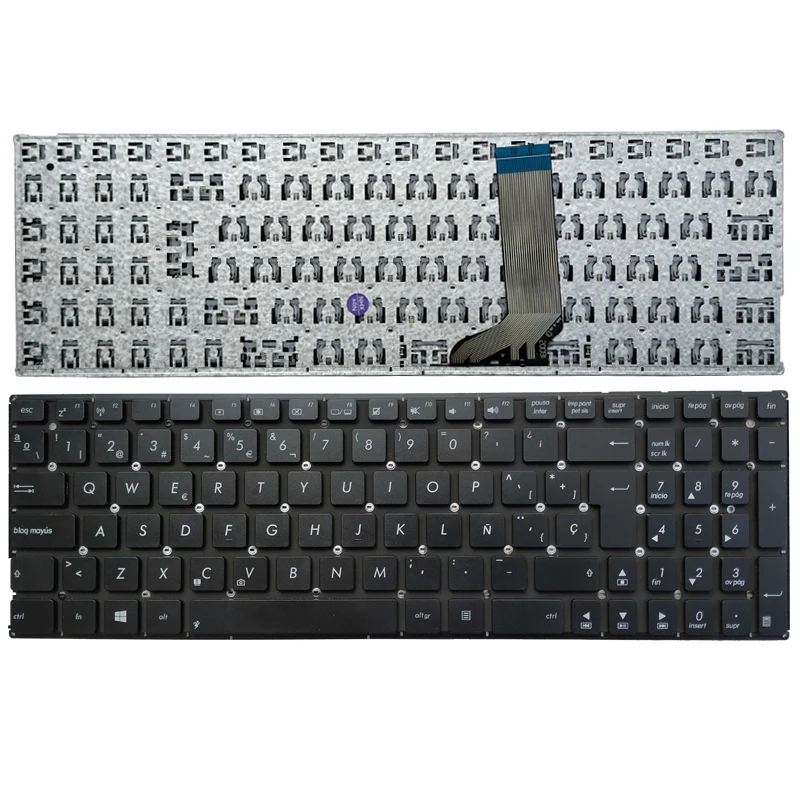 

New Spanish/SP laptop Keyboard for ASUS X556 X556U X556UA X556UB X556UF X556UJ X556UQ X556UR X556UV R558UA R558 black no frame