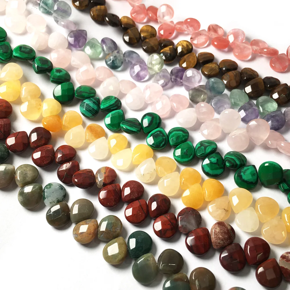 Natural stone Faceted Water drop shape loose beads Crystal string bead For jewelry making DIY bracelet necklace accessorie