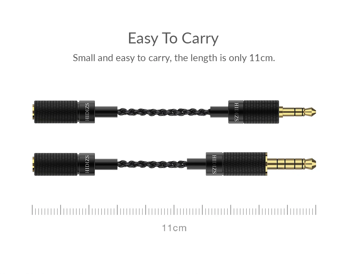 Адаптер Hidizs 4,4/3,5 штекер-2,5 гнездо, сбалансированный адаптер для интерфейса 4,4/3,5 мм, аудиовыход и интерфейс 2,5 мм, IEM