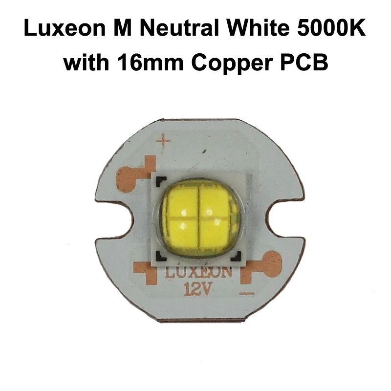 Lumileds Luxeon M LXR7-SW50 Neutral White 5000K SMD LED Emitter with 16mm / 20mm Copper PCB Flashlight DIY (1 PC)