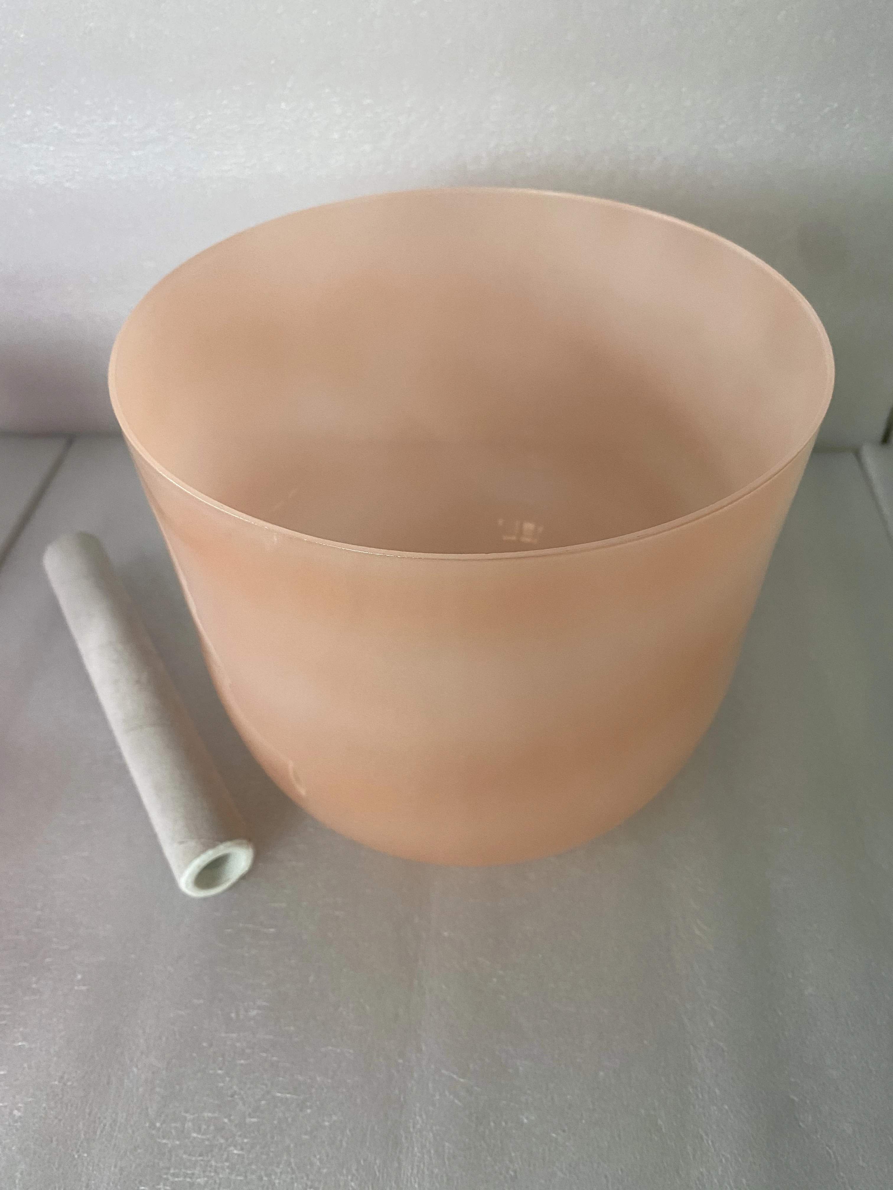 3rd octave D note sacral chakra Crystal singing bowl pastel orange color 432Hzfor sound healing.